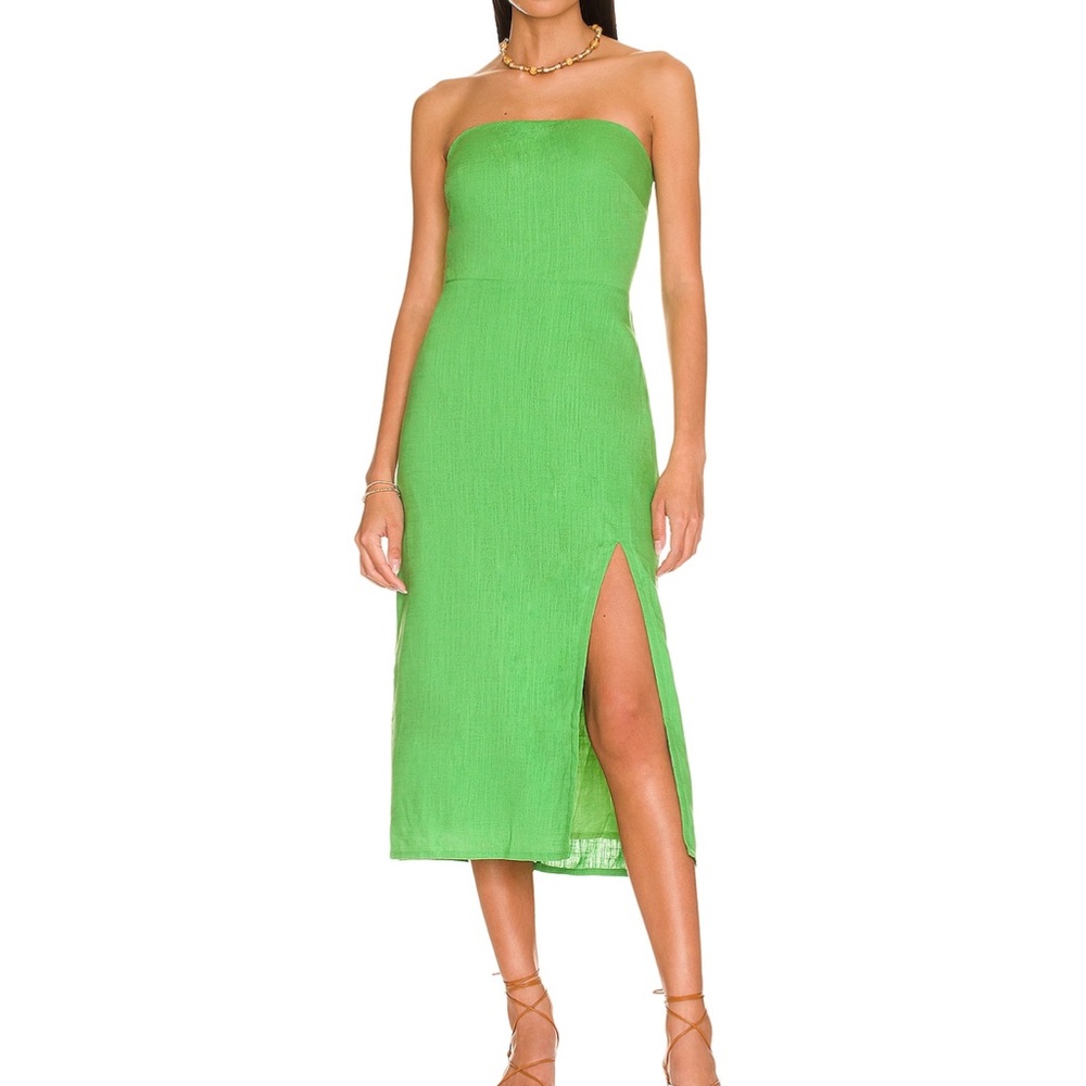 SNDYS Green Strapless Dress